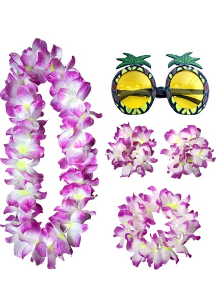 Hawaiian Kolye Kostüm Seti Plaj Yetişkinler Için Cosplay Luau Etkinlik Aksesuarı Menekşe (Yurt Dışından) modelleri