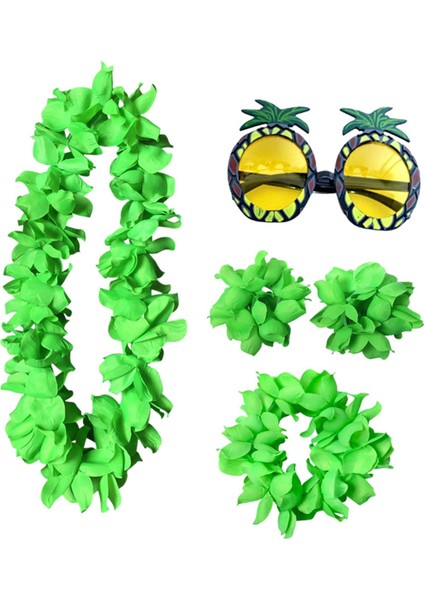 Hawaiian Kolye Kostüm Seti Plaj Yetişkin Cosplay Luau Etkinlik Aksesuarı Yeşil (Yurt Dışından) fiyatları