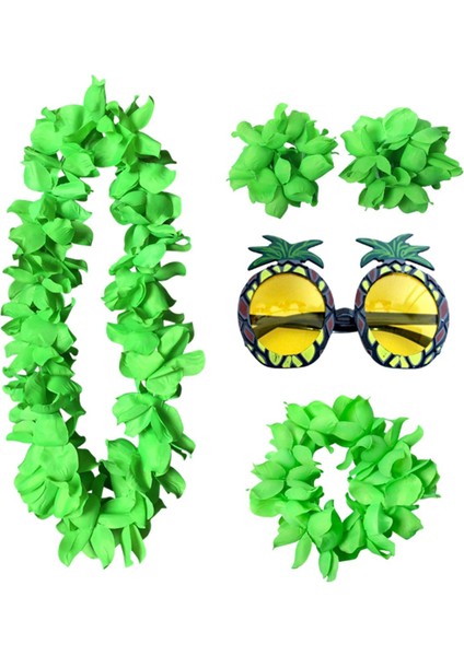 Hawaiian Kolye Kostüm Seti Plaj Yetişkin Cosplay Luau Etkinlik Aksesuarı Yeşil (Yurt Dışından) fırsatları