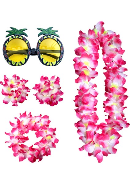 Hawaiian Kolye Kostüm Seti Plaj Yetişkin Cosplay Luau Etkinlik Aksesuarı Gül Kırmızı (Yurt Dışından) fırsatları
