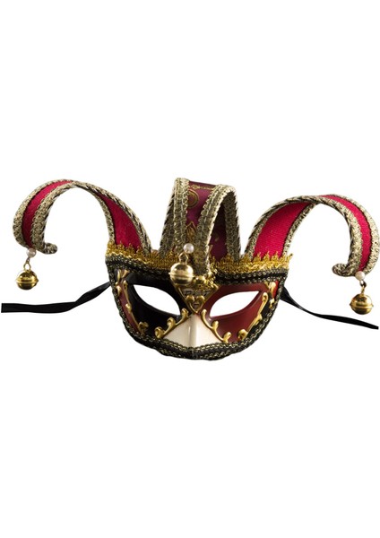 Yarım Yüz Masquerade Kostüm Festivali Parti Malzemeleri Cosplay Kırmızı (Yurt Dışından)