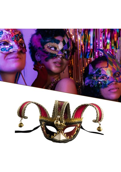 Yarım Yüz Masquerade Kostüm Festivali Parti Malzemeleri Cosplay Kırmızı (Yurt Dışından) fırsatları