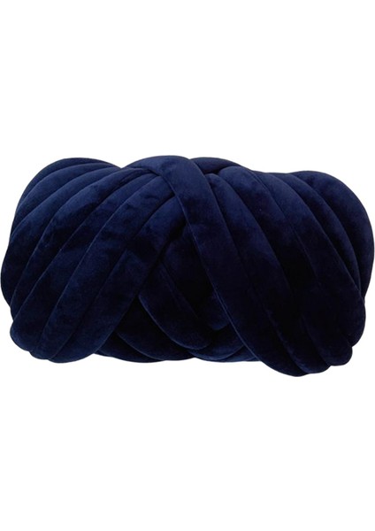 Chunky Yarn Süper Yumuşak Tüp Iplik Tüp Kol Örgüsü Için Hacimli Dev Iplik, Lacivert (Yurt Dışından)