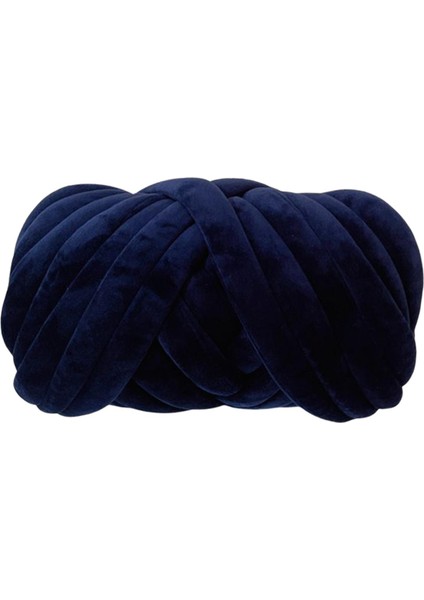 Chunky Yarn Süper Yumuşak Tüp Iplik Tüp Kol Örgüsü Için Hacimli Dev Iplik, Lacivert (Yurt Dışından)