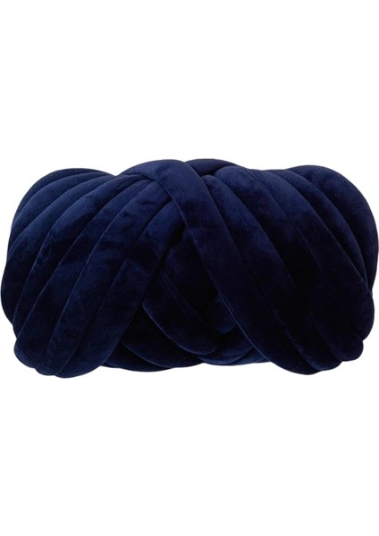 Chunky Yarn Süper Yumuşak Tüp Iplik Tüp Kol Örgüsü Için Hacimli Dev Iplik, Lacivert (Yurt Dışından)