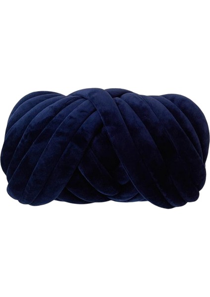 Chunky Yarn Süper Yumuşak Tüp Iplik Tüp Kol Örgüsü Için Hacimli Dev Iplik, Lacivert (Yurt Dışından)