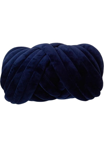 Chunky Yarn Süper Yumuşak Tüp Iplik Tüp Kol Örgüsü Için Hacimli Dev Iplik, Lacivert (Yurt Dışından)