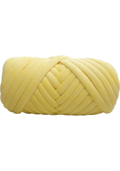 1 kg Kadife Tıknaz Iplik Kol Örgü Tığ Işi Yumuşak Dıy Jumbo Boru Şeklindeki Iplik Sarı (Yurt Dışından)
