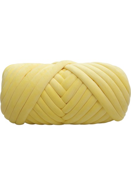 1 kg Kadife Tıknaz Iplik Kol Örgü Tığ Işi Yumuşak Dıy Jumbo Boru Şeklindeki Iplik Sarı (Yurt Dışından)