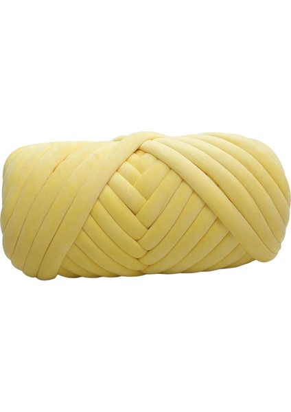 1 kg Kadife Tıknaz Iplik Kol Örgü Tığ Işi Yumuşak Dıy Jumbo Boru Şeklindeki Iplik Sarı (Yurt Dışından)