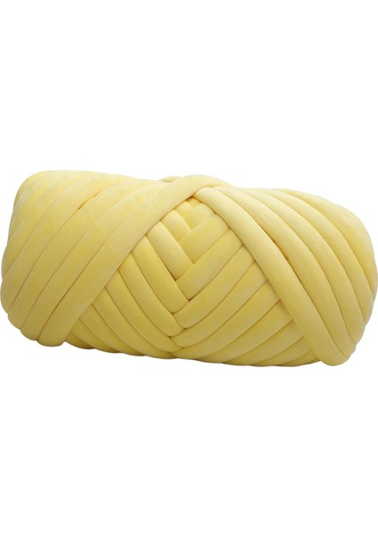 1 kg Kadife Tıknaz Iplik Kol Örgü Tığ Işi Yumuşak Dıy Jumbo Boru Şeklindeki Iplik Sarı (Yurt Dışından)