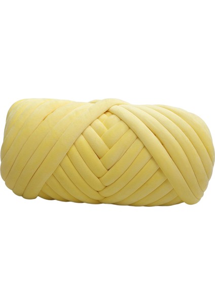 1 kg Kadife Tıknaz Iplik Kol Örgü Tığ Işi Yumuşak Dıy Jumbo Boru Şeklindeki Iplik Sarı (Yurt Dışından)