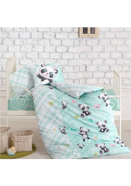 Bebek Nevresim Takımı - Panda Mint
