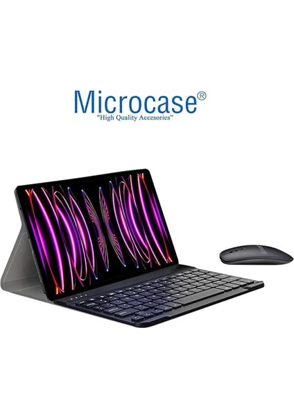 Lenovo Tab P12 TB370FU 12.7 Inch Tablet Bluetooth Klavye ve Mouse + Standlı Kılıf - Bkk6