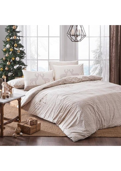 Lovelight Pamuk Çift Kişilik Nevresim Takımı Bej
