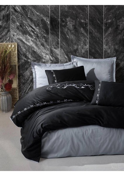 Brode Saten Nevresim Takımı - Gloria Gri fırsatları