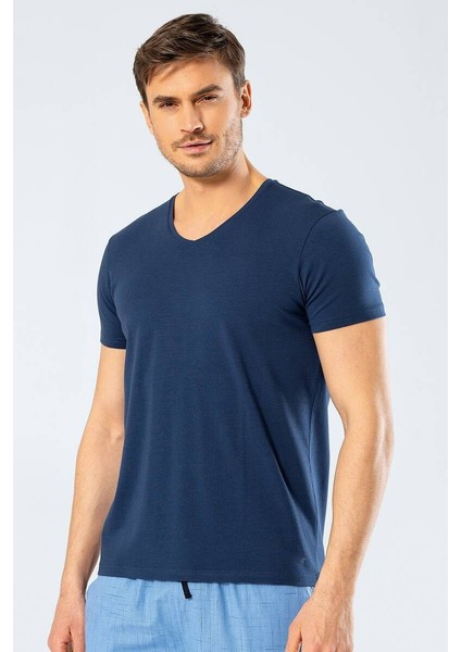 T-shirt Erkek V Yaka Likralı
