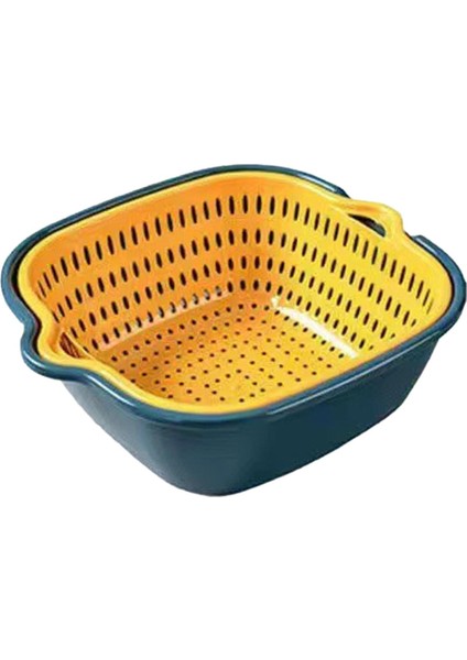 Makarna Spagetti Xs Için Çift Katmanlı Çamaşır Sepeti Drenaj Kevgir Kase Seti (Yurt Dışından)