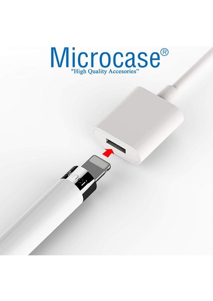 Apple Pencil Uzatma Adaptör Kablo 8 Pin To USB - Beyaz AL4074