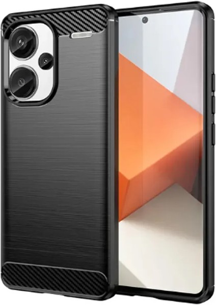 Xiaomi Redmi Note 13 Pro Plus Global Brushed Carbon Fiber Silikon Kılıf - Siyah AL3332