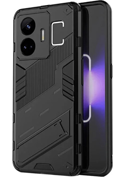 Realme Gt3 Matrix Serisi Armor Standlı Perfect Koruma Kılıf - Siyah AL3416