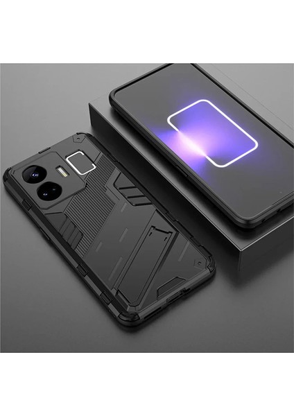 Realme Gt3 Matrix Serisi Armor Standlı Perfect Koruma Kılıf - Siyah AL3416