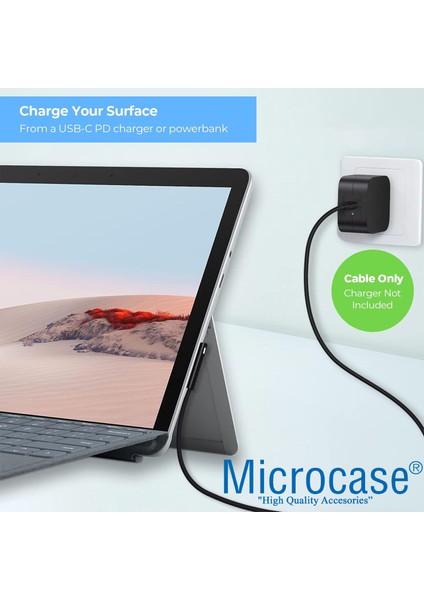 Surface Pro 3-4-5-6-7-8 Uyumlu Type-C Pd Manyetik Şarj Kablosu 150 cm - AL4145