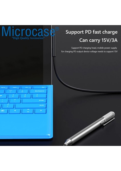 Surface Pro 3-4-5-6-7-8 Uyumlu Type-C Pd Manyetik Şarj Kablosu 150 cm - AL4145