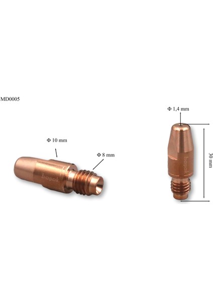 M8 1,4 mm Gazaltı Kaynak Kontak Memesi MD0005/14 Trafimet 1 adet fiyatıdır