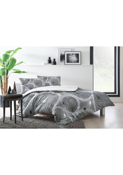 Çift Kişilik Ranforce Nevresim Takımı Sparkle Gri