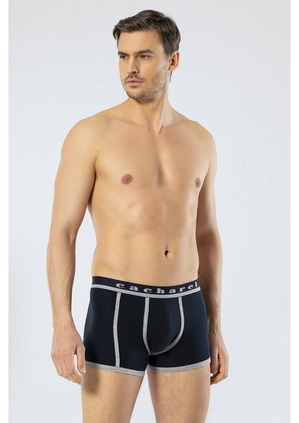 Erkek 2li Baskılı Boxer Lacivert/Siyah Çizgili