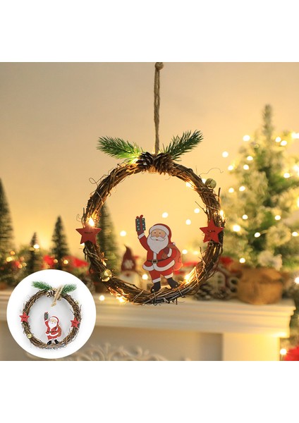 Noel Çelengi Yaşlı Adam Kardan Adam Pencere Kapı Tokmağı Noel Ağacı Kolye Noel Atmosferi Dekorasyon Işık Dize (Yurt Dışından)