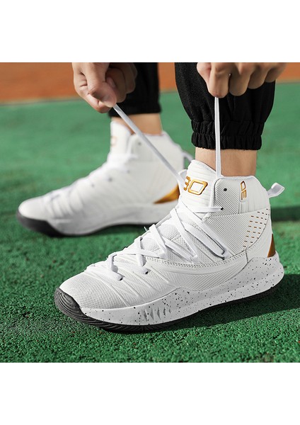 Sonbahar Erkek Ayakkabıları Nefes Alabilen Rahat Çiftler Yüksek Top Moda Ayakkabılar Gençlik Açık Yumuşak Tabanlı Basketbol Ayakkabıları (Yurt Dışından)