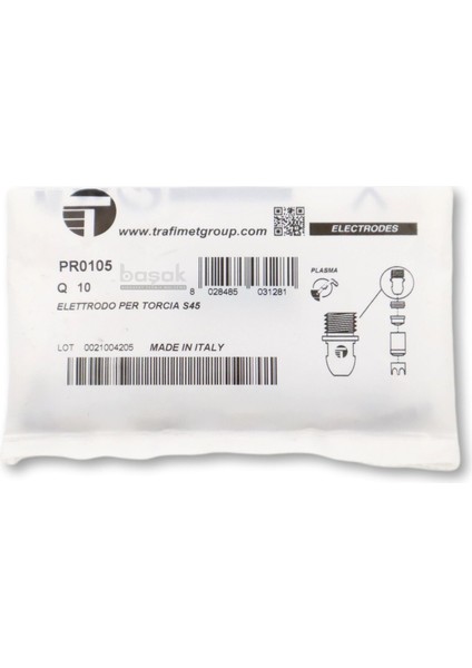 PR0105 S45 Plazma Kesim Elektrodu 17,8mm Trafimet