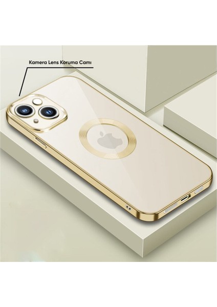 Apple iPhone 14 Plus Uyumlu Kılıf Glint Silikon Kılıf Gold