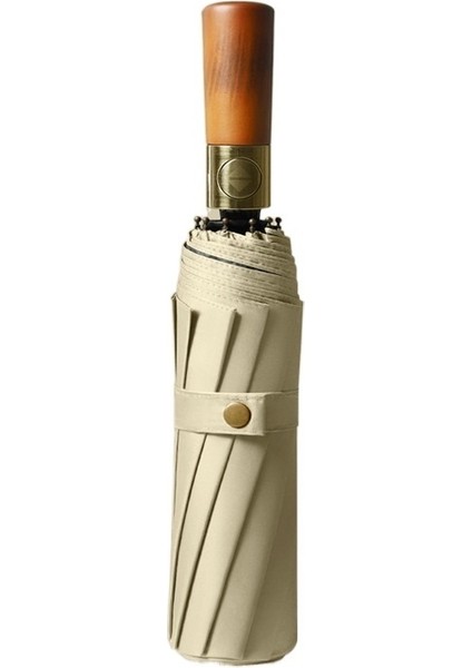 Otomatik Şemsiye Kütük Saplı Güneşli Şemsiye Erkek Iş Katlanır Şemsiye (Yurt Dışından)