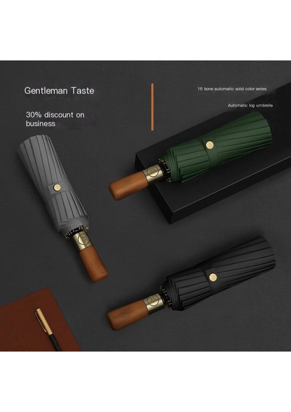 Otomatik Şemsiye Kütük Saplı Güneşli Şemsiye Erkek Iş Katlanır Şemsiye (Yurt Dışından) modelleri