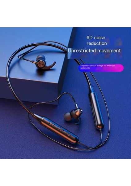 Kablosuz Spor Asılı Boyun Bluetooth Kulaklık Koşu Müzik Oyun Binoral Evrensel Kulaklık (Yurt Dışından)