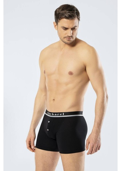 Erkek Düğmeli Siyah Boxer