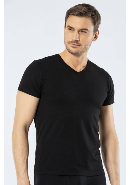 Erkek T-shirt V Yaka