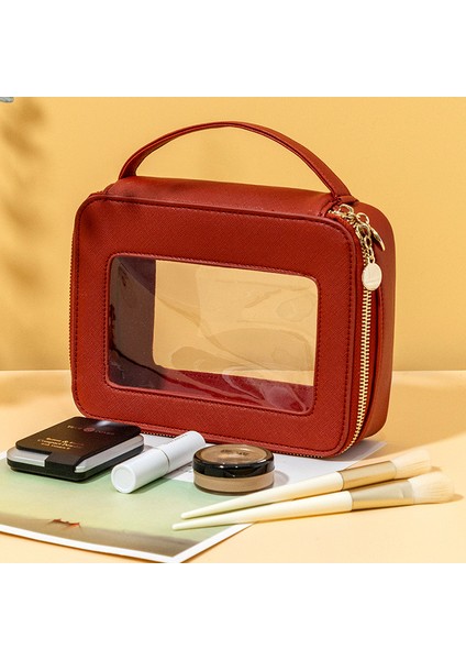 Yj Suya Dayanıklı Şeffaf Pu Kozmetik Çantası Seyahat Esasları (Yurt Dışından)