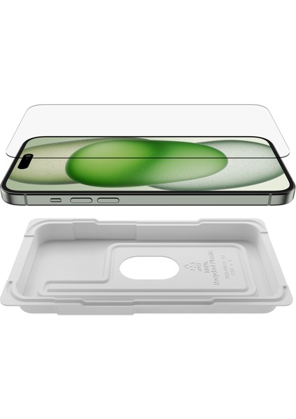 Ova136Zz iPhone 15 Plus Screen Force Temperli Cam Işlemli Ekran Koruyucu