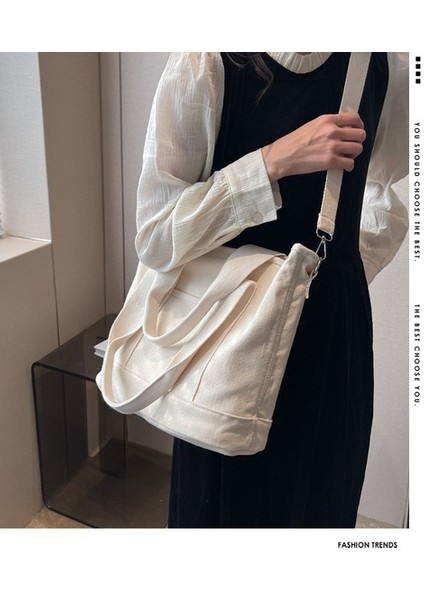 Moda Kanvas Geniş Askılı Vintage Tote Bez Çanta (Yurt Dışından) fiyatları