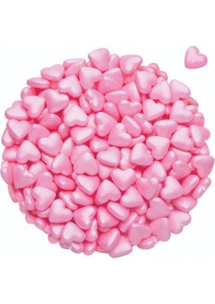 Mini Pembe Kalp Sprinkles Şeker 70 gr
