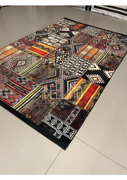 Yıkanabilir Halı Kaymaz Taban Bambu Halı Etnik Renkli Patchwork Desenli Salon Halısı Mutfak Halısı ve Yolluk modelleri