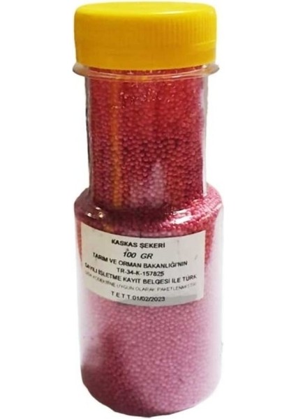 Pasta Süsleme Şekeri - Kaskas Yenilebilir Kum Şeker 100 gr Pembe