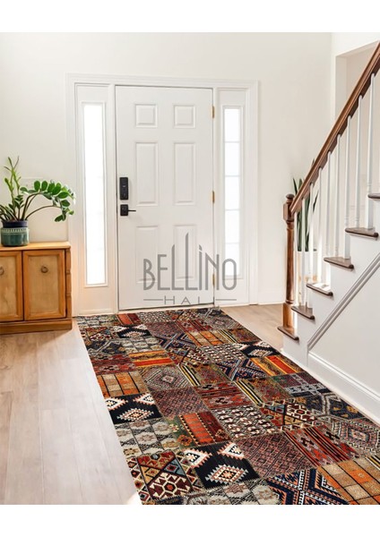 Yıkanabilir Halı Kaymaz Taban Bambu Halı Etnik Renkli Patchwork Desenli Salon Halısı Mutfak Halısı ve Yolluk fiyatları