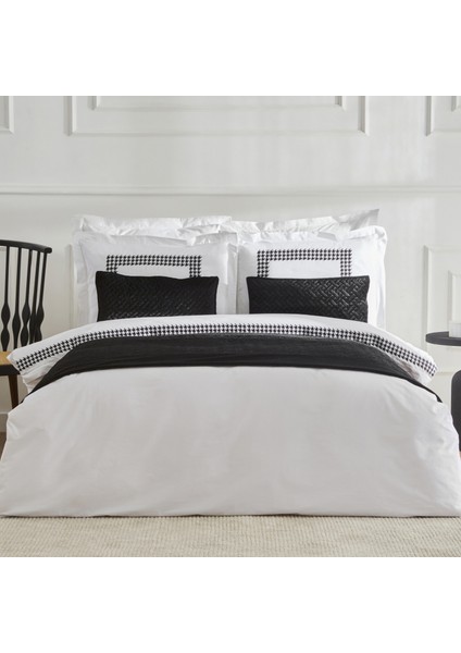 White Col Bruce Yatak Runner Set Siyah