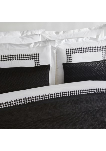 White Col Bruce Yatak Runner Set Siyah