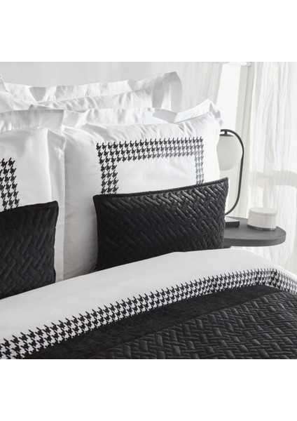 White Col Bruce Yatak Runner Set Siyah